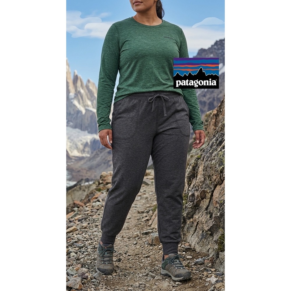 Patagonia Ahnya Joggers Womens XL Forge Grey Organic Cotton Fleece Pants 21971